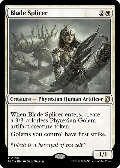2024 Magic: The Gathering: Commander: Bloomburrow (BLC) - Blade Splicer (#136, Rare) (, Near Mint)
