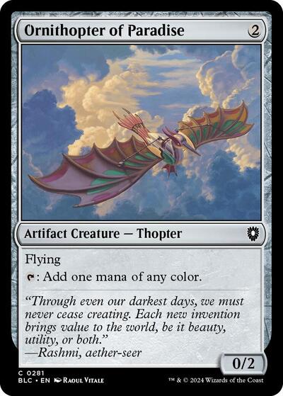 2024 Magic: The Gathering: Commander: Bloomburrow (BLC) - Ornithopter of Paradise (#281, Common) (, Near Mint)