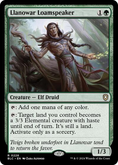 2024 Magic: The Gathering: Commander: Bloomburrow (BLC) - Llanowar Loamspeaker (#228, Rare) (, Near Mint)
