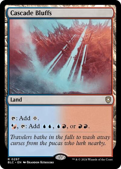 2024 Magic: The Gathering: Commander: Bloomburrow (BLC) - Cascade Bluffs (#297, Rare) (, Near Mint)