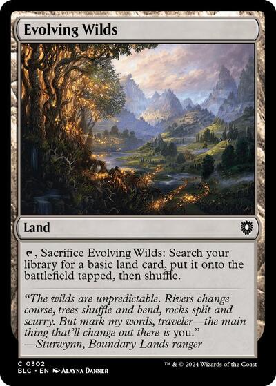2024 Magic: The Gathering: Commander: Bloomburrow (BLC) - Evolving Wilds (#302, Common) (, Near Mint)