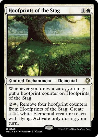 2024 Magic: The Gathering: Commander: Bloomburrow (BLC) - Hoofprints of the Stag (#140, Rare) (, Near Mint)