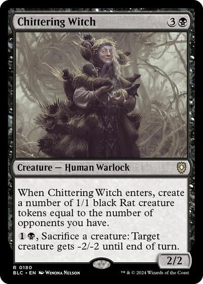 2024 Magic: The Gathering: Commander: Bloomburrow (BLC) - Chittering Witch (#180, Rare) (, Near Mint)