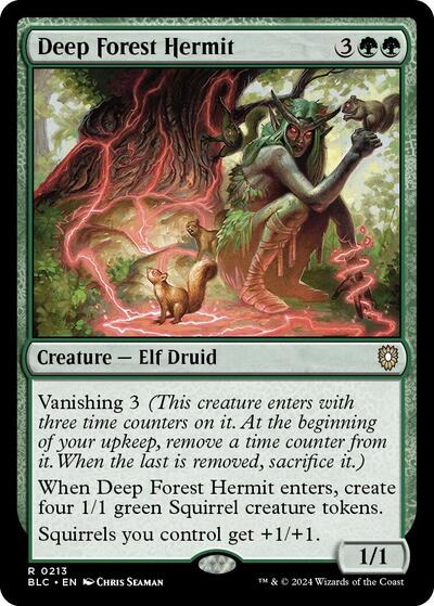 2024 Magic: The Gathering: Commander: Bloomburrow (BLC) - Deep Forest Hermit (#213, Rare) (, Near Mint)