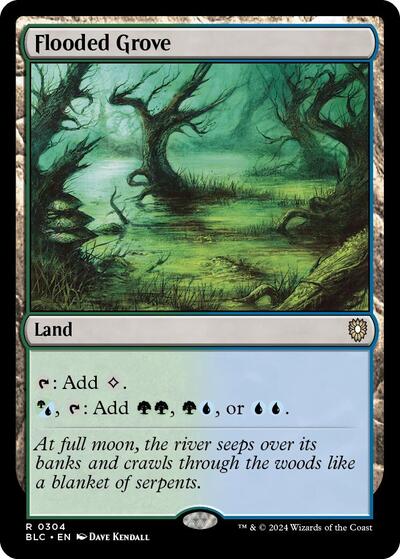 2024 Magic: The Gathering: Commander: Bloomburrow (BLC) - Flooded Grove (#304, Rare) (, Near Mint)
