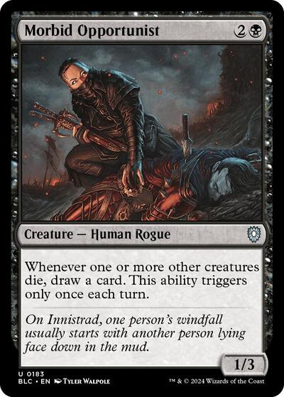 2024 Magic: The Gathering: Commander: Bloomburrow (BLC) - Morbid Opportunist (#183, Uncommon) (, Near Mint)