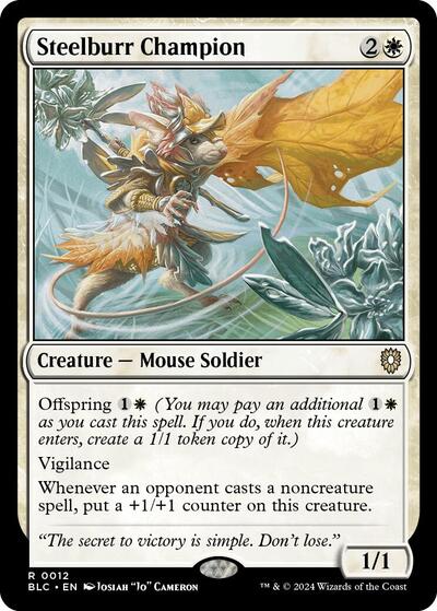 2024 Magic: The Gathering: Commander: Bloomburrow (BLC) - Steelburr Champion (#12, Rare) (, Near Mint)