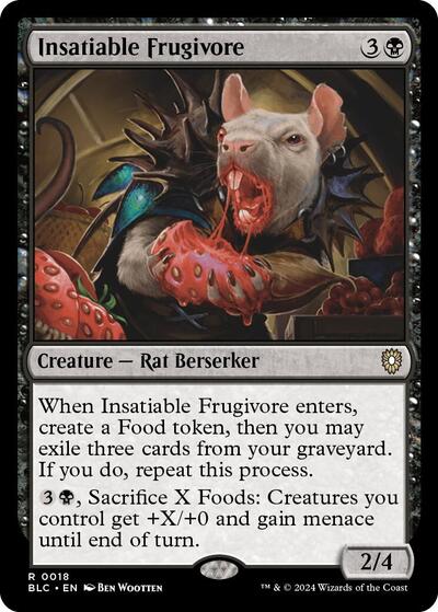 2024 Magic: The Gathering: Commander: Bloomburrow (BLC) - Insatiable Frugivore (#18, Rare) (, Near Mint)