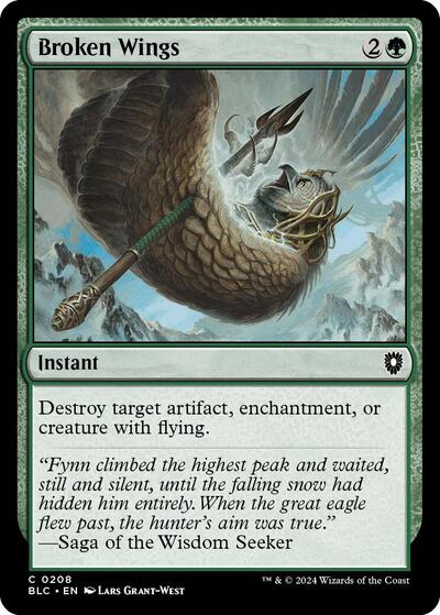 2024 Magic: The Gathering: Commander: Bloomburrow (BLC) - Broken Wings (#208, Common) (, Near Mint)