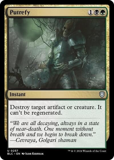 2024 Magic: The Gathering: Commander: Bloomburrow (BLC) - Putrefy (#257, Uncommon) (, Near Mint)