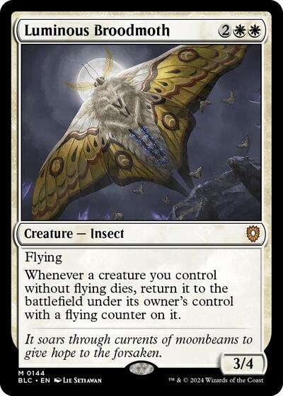 2024 Magic: The Gathering: Commander: Bloomburrow (BLC) - Luminous Broodmoth (#144, Mythic Rare) (, Near Mint)