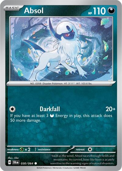 2024 Pokemon: SV: Shrouded Fable (SFA) - Absol (#030/064, Common) (, Near Mint)