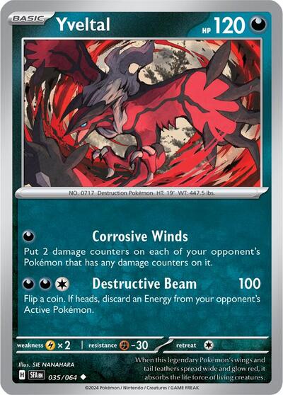 2024 Pokemon: SV: Shrouded Fable (SFA) - Yveltal (#035/064, Uncommon) (, Near Mint)