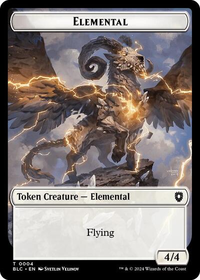 2024 Magic: The Gathering: Commander: Bloomburrow (BLC) - Elemental Shark Double Sided Token (#4 // 16, T) (, Near Mint)
