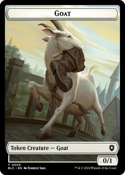 2024 Magic: The Gathering: Commander: Bloomburrow (BLC) - Goat Wolf 0032 Double Sided Token (#5 // 32, T) (, Near Mint)