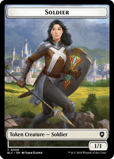 2024 Magic: The Gathering: Commander: Bloomburrow (BLC) - Soldier Citizen Double Sided Token (#8 // 33, T) (, Near Mint)