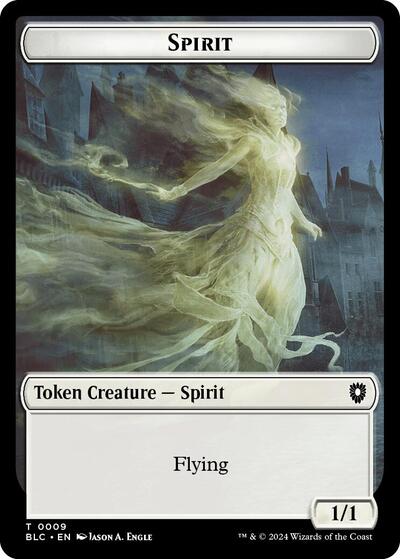 2024 Magic: The Gathering: Commander: Bloomburrow (BLC) - Spirit Faerie Double Sided Token (#9 // 12, T) (, Near Mint)