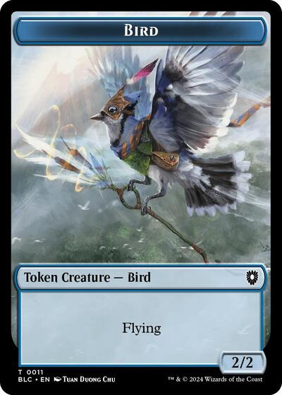 2024 Magic: The Gathering: Commander: Bloomburrow (BLC) - Bird 0011 Shark Double Sided Token (#11 // 16, T) (, Near Mint)