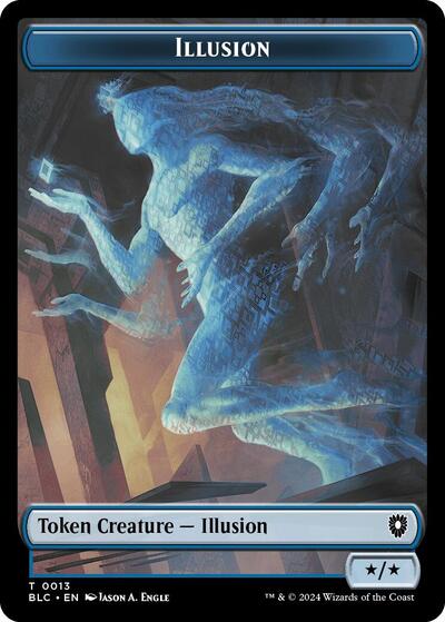 2024 Magic: The Gathering: Commander: Bloomburrow (BLC) - Illusion Goblin Double Sided Token (#13 // 21, T) (, Near Mint)
