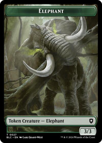 2024 Magic: The Gathering: Commander: Bloomburrow (BLC) - Elephant Squid Double Sided Token (#27 // 17, T) (, Near Mint)