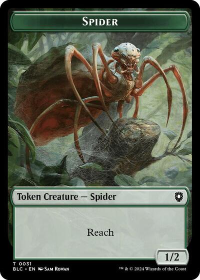 2024 Magic: The Gathering: Commander: Bloomburrow (BLC) - Spider Blood Double Sided Token (#31 // 36, T) (, Near Mint)
