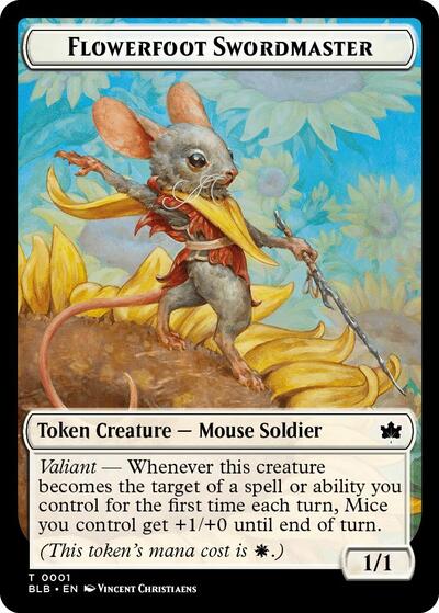 2024 Magic: The Gathering: Bloomburrow (BLB) Japanese - Flowerfoot Swordmaster Token (#1, T) (, Near Mint)