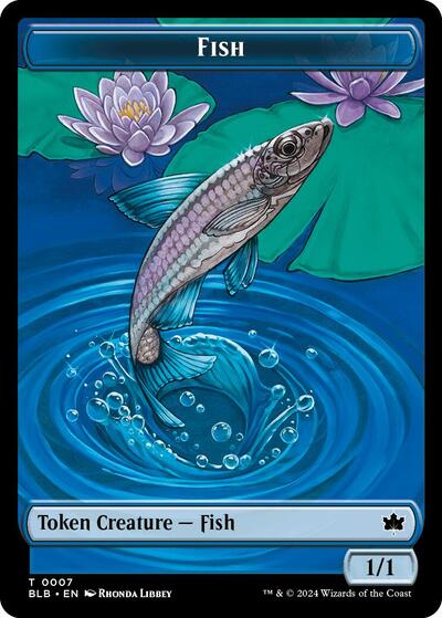 2024 Magic: The Gathering: Bloomburrow (BLB) Japanese - Fish Token (#7, T) (, Near Mint)