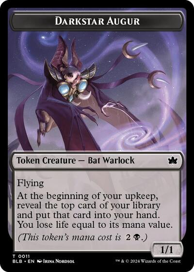 2024 Magic: The Gathering: Bloomburrow (BLB) Japanese - Darkstar Augur Token (#11, T) (, Near Mint)