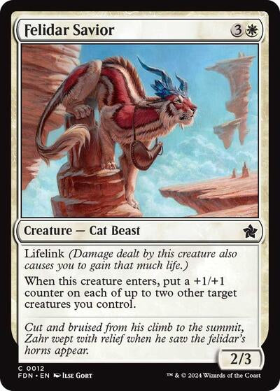 2024 Magic: The Gathering: Foundations (FDN) - Felidar Savior (#12, Common) (Foil, Near Mint)