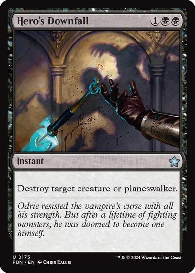 2024 Magic: The Gathering: Foundations (FDN) - Heros Downfall (#175, Uncommon) (, Near Mint)