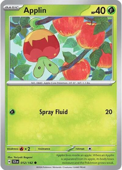 2024 Pokemon: SV07: Stellar Crown (SCR) - Applin (#012/142, Common) (, Near Mint)
