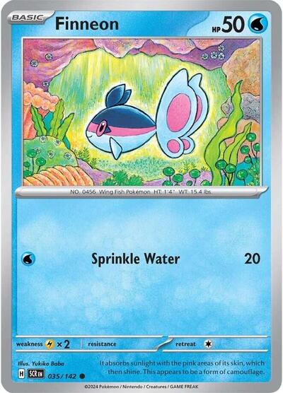 2024 Pokemon: SV07: Stellar Crown (SCR) - Finneon (#035/142, Common) (, Near Mint)