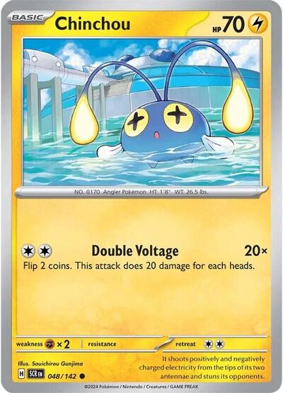 2024 Pokemon: SV07: Stellar Crown (SCR) - Chinchou (#048/142, Common) (, Near Mint)