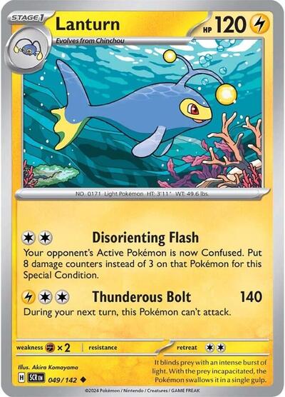 2024 Pokemon: SV07: Stellar Crown (SCR) - Lanturn (#049/142, Uncommon) (, Near Mint)