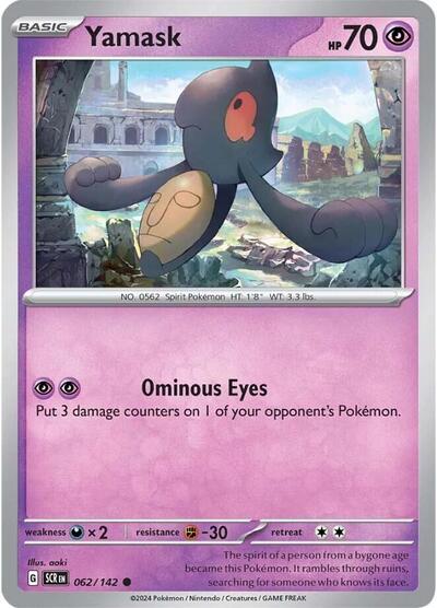 2024 Pokemon: SV07: Stellar Crown (SCR) - Yamask (#062/142, Common) (, Near Mint)