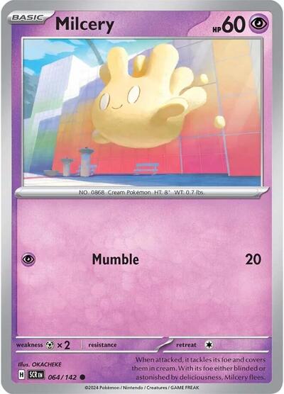 2024 Pokemon: SV07: Stellar Crown (SCR) - Milcery 064 142 (#064/142, Common) (, Near Mint)