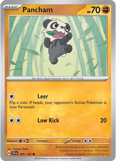 2024 Pokemon: SV07: Stellar Crown (SCR) - Pancham (#085/142, Common) (, Near Mint)