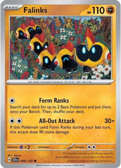 2024 Pokemon: SV07: Stellar Crown (SCR) - Falinks (#088/142, Common) (, Near Mint)