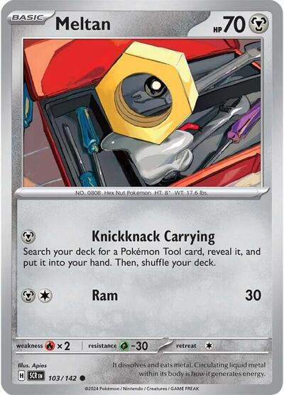 2024 Pokemon: SV07: Stellar Crown (SCR) - Meltan 103 142 (#103/142, Common) (, Near Mint)