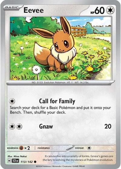 2024 Pokemon: SV07: Stellar Crown (SCR) - Eevee (#113/142, Common) (, Near Mint)