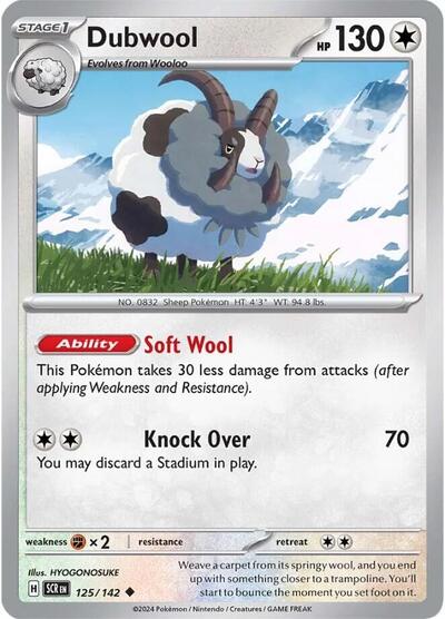 2024 Pokemon: SV07: Stellar Crown (SCR) - Dubwool (#125/142, Uncommon) (, Near Mint)