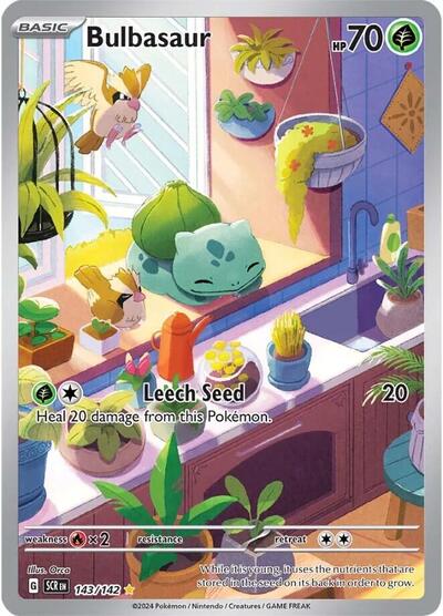 2024 Pokemon: SV07: Stellar Crown (SCR) - Bulbasaur (#143/142, Illustration Rare) (Holofoil, Near Mint)