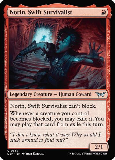 2024 Magic: The Gathering: Duskmourn: House of Horror (DSK) - Norin Swift Survivalist 0145 (#145, Uncommon) (, Near Mint)