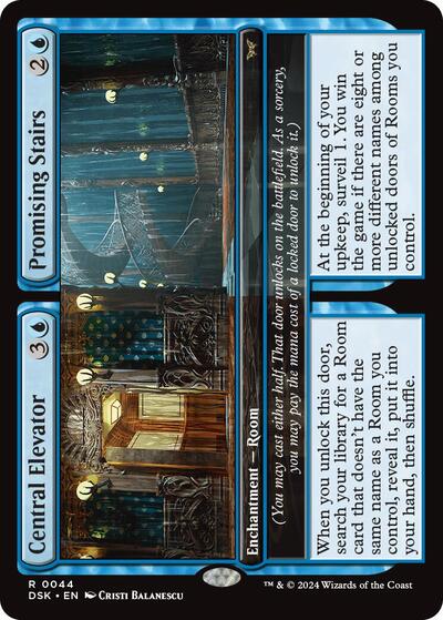 2024 Magic: The Gathering: Duskmourn: House of Horror (DSK) - Central Elevator Promising Stairs (#44, Rare)