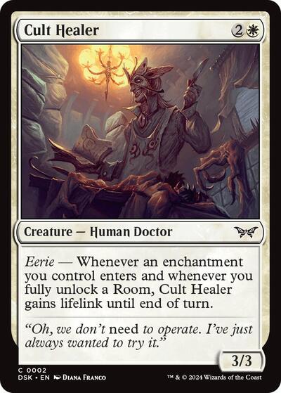 2024 Magic: The Gathering: Duskmourn: House of Horror (DSK) - Cult Healer (#2, Common) (Foil, Near Mint)