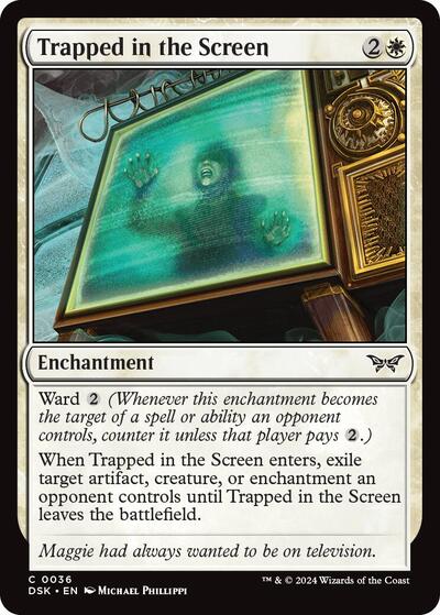 2024 Magic: The Gathering: Duskmourn: House of Horror (DSK) - Trapped in the Screen (#36, Common) (Foil, Near Mint)