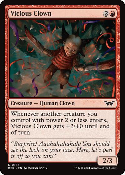 2024 Magic: The Gathering: Duskmourn: House of Horror (DSK) - Vicious Clown (#163, Common) (Foil, Near Mint)