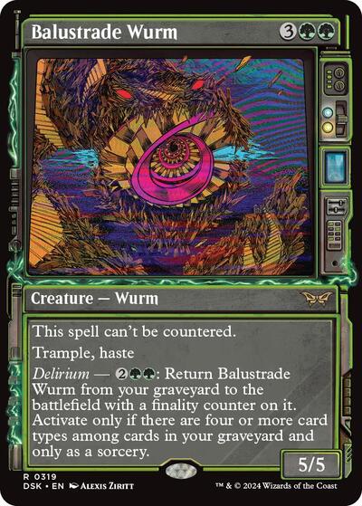 2024 Magic: The Gathering: Duskmourn: House of Horror (DSK) - Balustrade Wurm Showcase (#319, Rare) (, Near Mint)