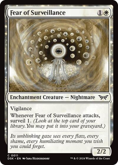 2024 Magic: The Gathering: Duskmourn: House of Horror (DSK) - Fear of Surveillance (#11, Common) (Foil, Near Mint)