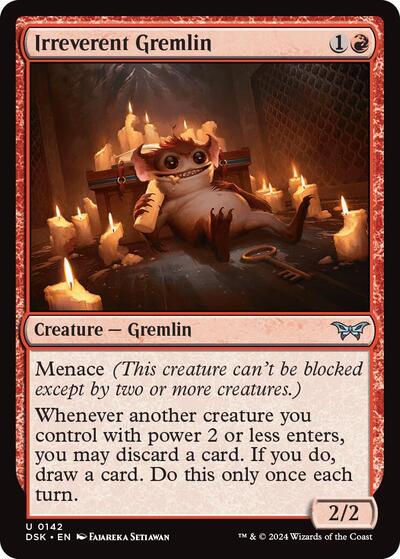 2024 Magic: The Gathering: Duskmourn: House of Horror (DSK) - Irreverent Gremlin (#142, Uncommon) (Foil, Near Mint)